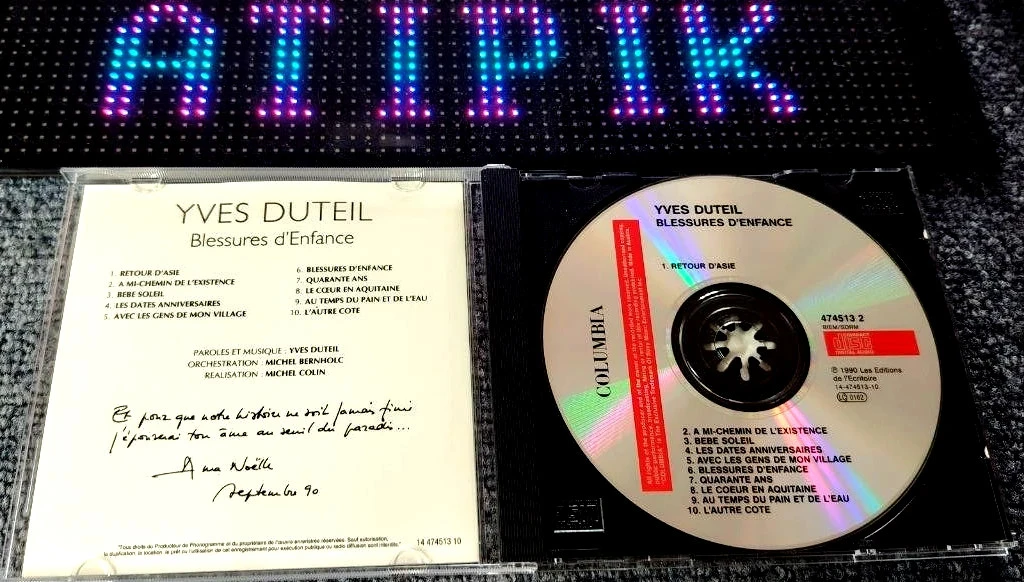 🎹 Cd Yves Duteil - Blessures D'Enfance - Origineel album 1990 🌹 – photo 3